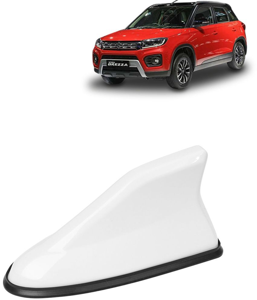     			Kingsway Shark Fin Antenna Roof Aerial Base AM FM Redio Signal, Replace Existing Car Antenna, Waterproof Rubber Ring with ABS Body, Universal Fit for Maruti Suzuki Vitara Brezza 2020 - 2022, White