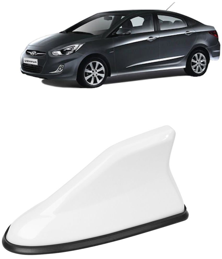     			Kingsway Shark Fin Antenna Roof Aerial Base AM FM Redio Signal, Replace Existing Car Antenna, Waterproof Rubber Ring with ABS Body, Universal Fit for Hyundai Verna 2006 - 2010, 1 Piece - White