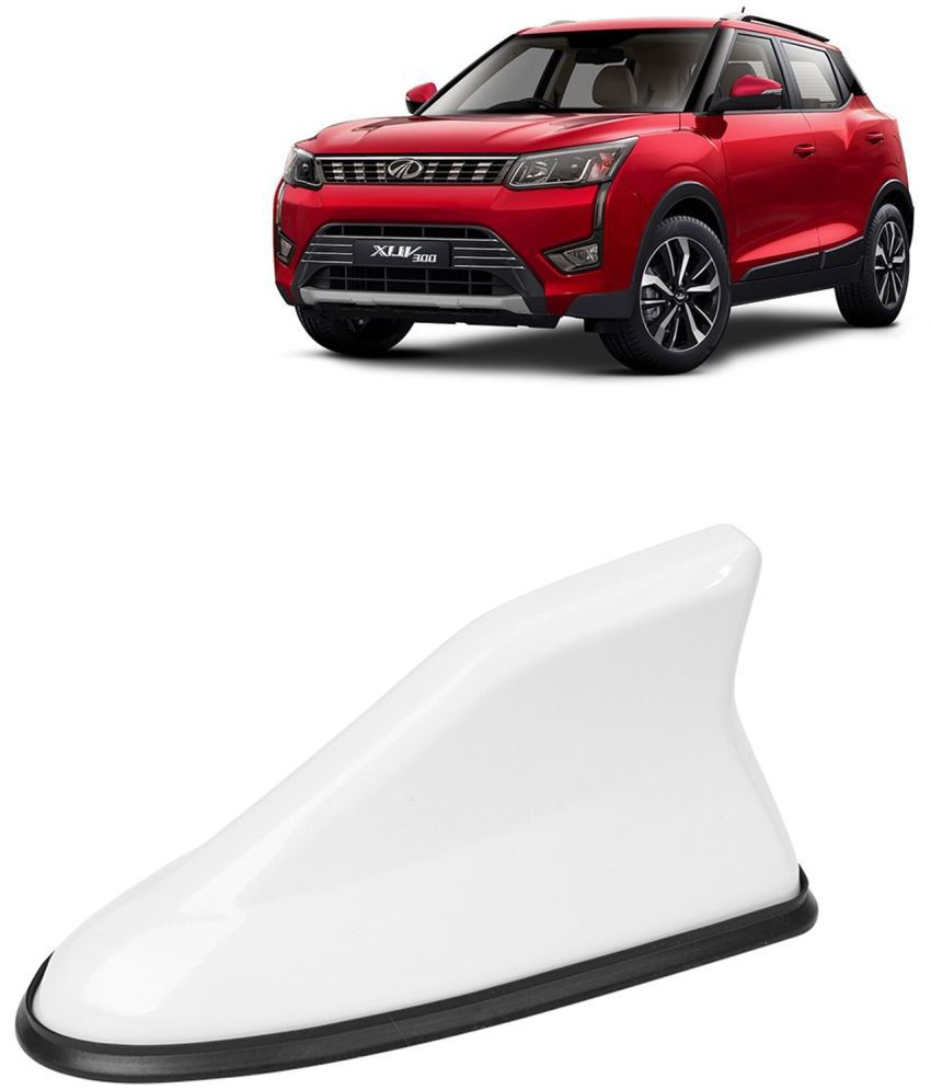     			Kingsway Shark Fin Antenna Roof Aerial Base AM FM Redio Signal, Replace Existing Car Antenna, Waterproof Rubber Ring with ABS Body, Universal Fit for Mahindra XUV 300 2019 Onwards, 1 Piece - White