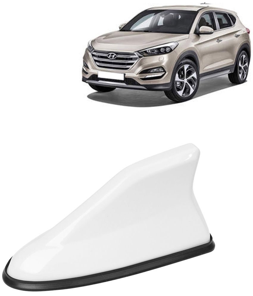     			Kingsway Shark Fin Antenna Roof Aerial Base AM FM Redio Signal, Replace Existing Car Antenna, Waterproof Rubber Ring with ABS Body, Universal Fit for Hyundai Tucson 2015 - 2019, 1 Piece - White