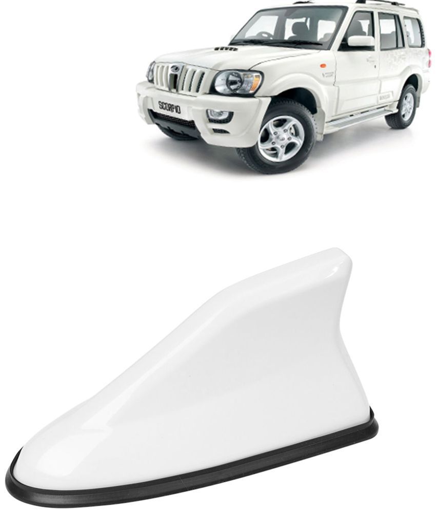     			Kingsway Shark Fin Antenna Roof Aerial Base AM FM Redio Signal, Replace Existing Car Antenna, Waterproof Rubber Ring with ABS Body, Universal Fit for Mahindra Scorpio 2006 - 2014, 1 Piece - White