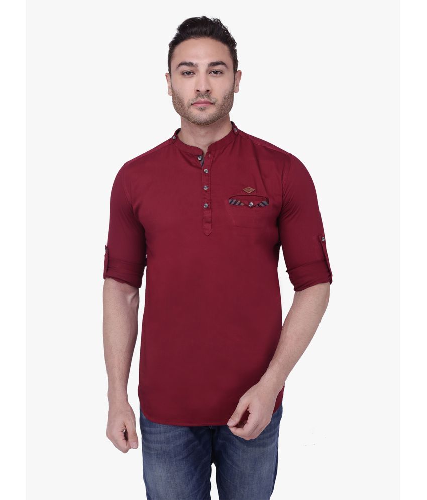     			Kuons Avenue - Maroon Cotton Men's Regular Kurta ( Pack of 1 )