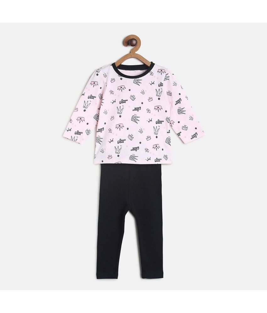     			MINI KLUB - Pink Cotton Baby Girl Top & Trouser ( Pack of 1 )