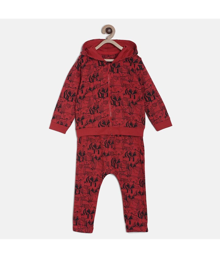     			MINI KLUB Pack of 1 Baby Girls Cotton Sweatshirts & Trouser ( Red )