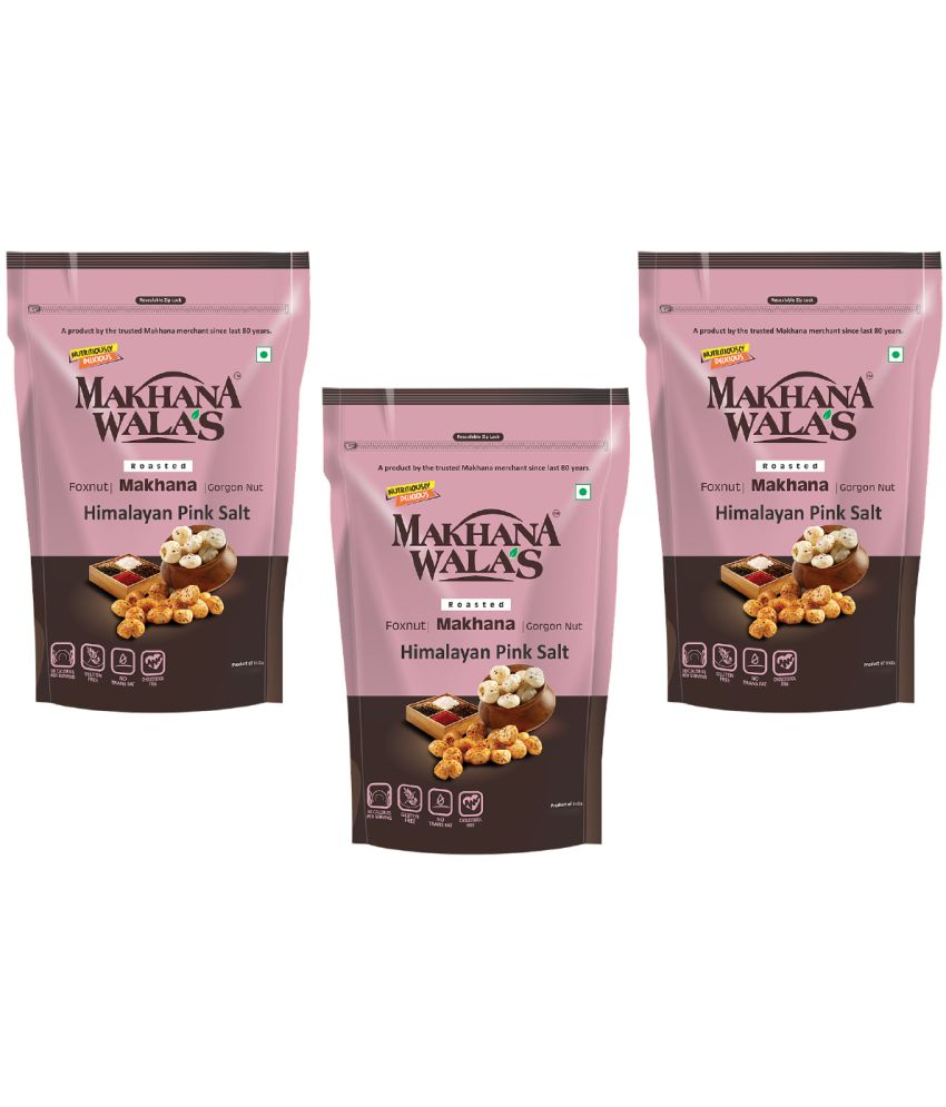     			Makhanawalas Roasted  Flavoured Makhana (Foxnuts)Himalayan Pink Salt Flavored makhana, Pack of 3, 70g Each.