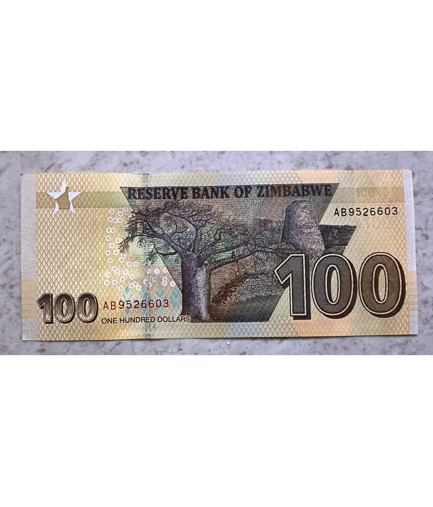     			SUPER ANTIQUES GALLERY - RARE ZIMBABWE 100 DOLLAR NOTE UNC 1 Paper currency & Bank notes