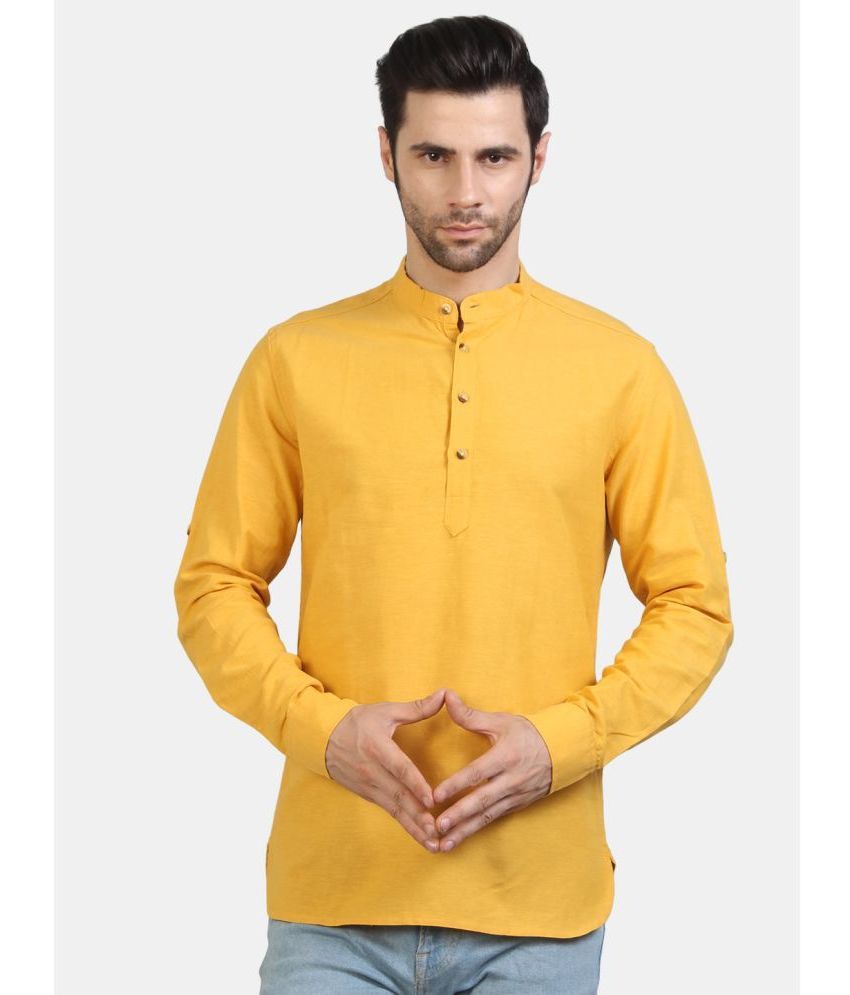     			liferoads - Mustard Cotton Men's Regular Kurta ( Pack of 1 )