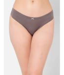 Clovia - Grey Cotton Solid Women's Thongs ( Pack of 1 )