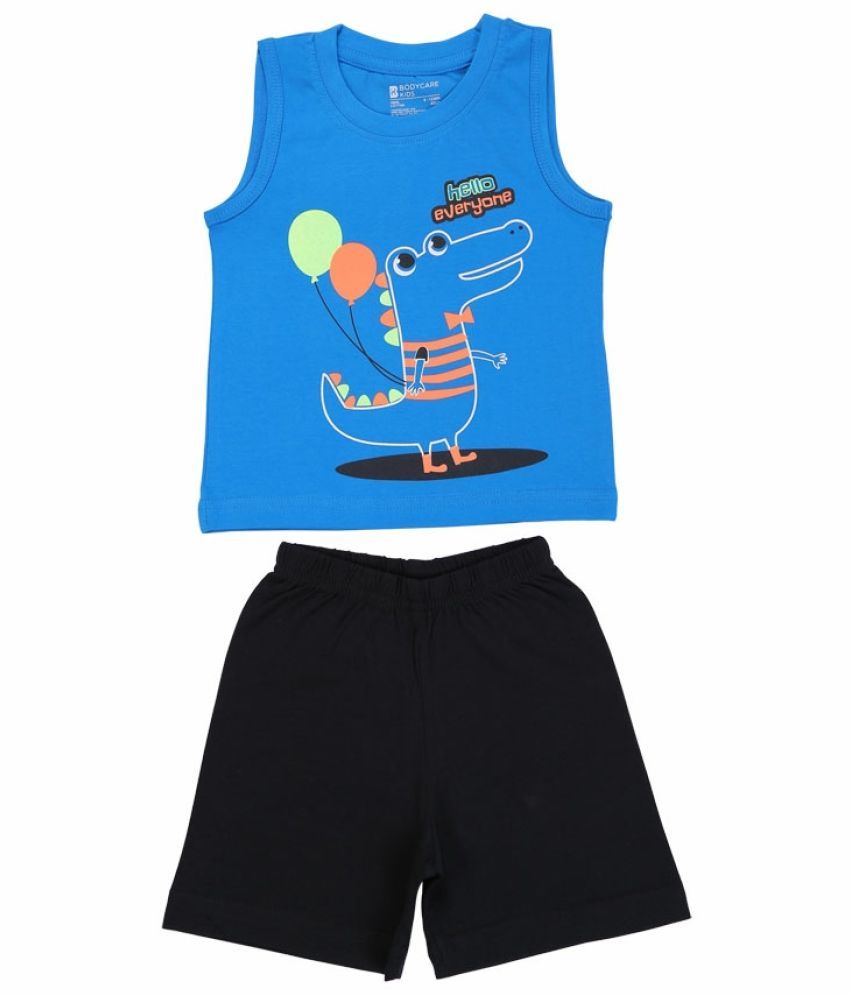     			Bodycare Pack of 1 Baby Boys Cotton Blend T-Shirt & Shorts ( Blue )