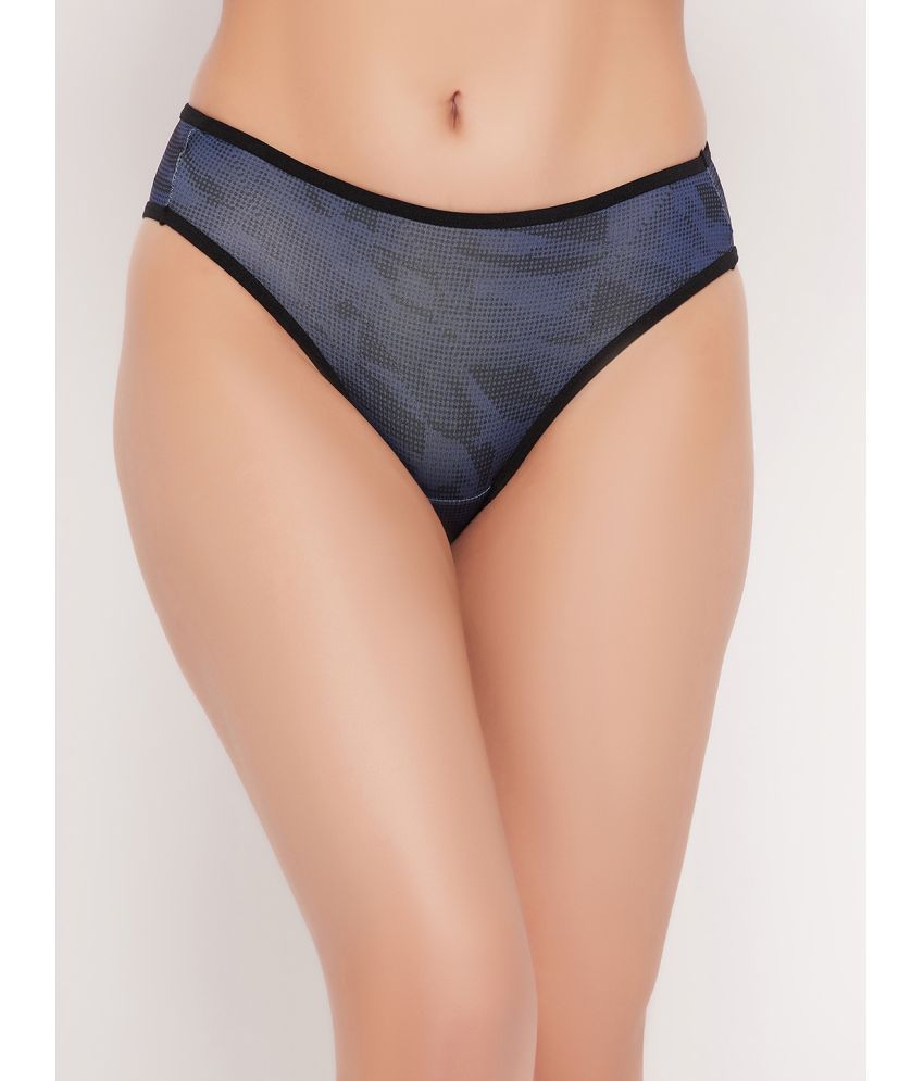     			Clovia - Blue Nylon Printed Women's Bikini ( Pack of 1 )
