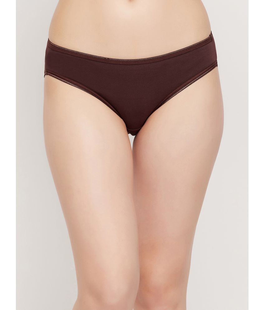     			Clovia - Brown Cotton Solid Women's Bikini ( Pack of 1 )