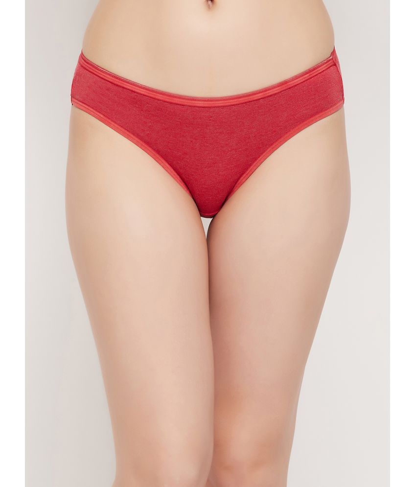     			Clovia Cotton Solid Women's Bikini ( Red )