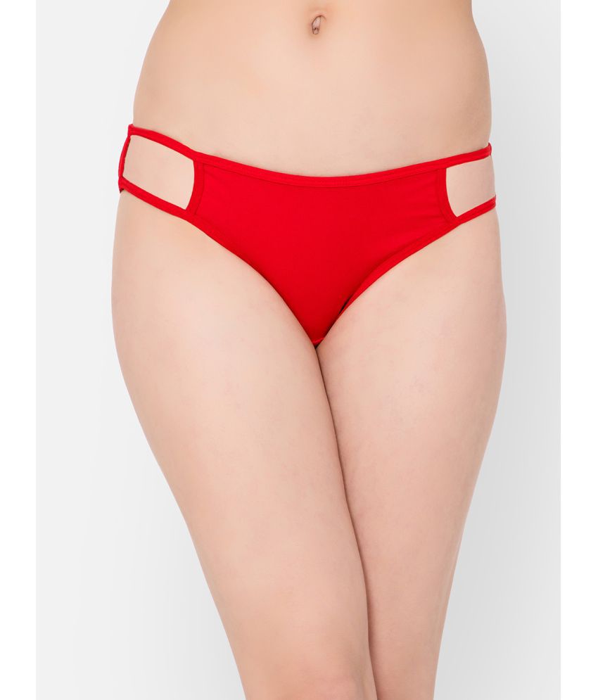     			Clovia - Red Cotton Solid Women's Bikini ( Pack of 1 )