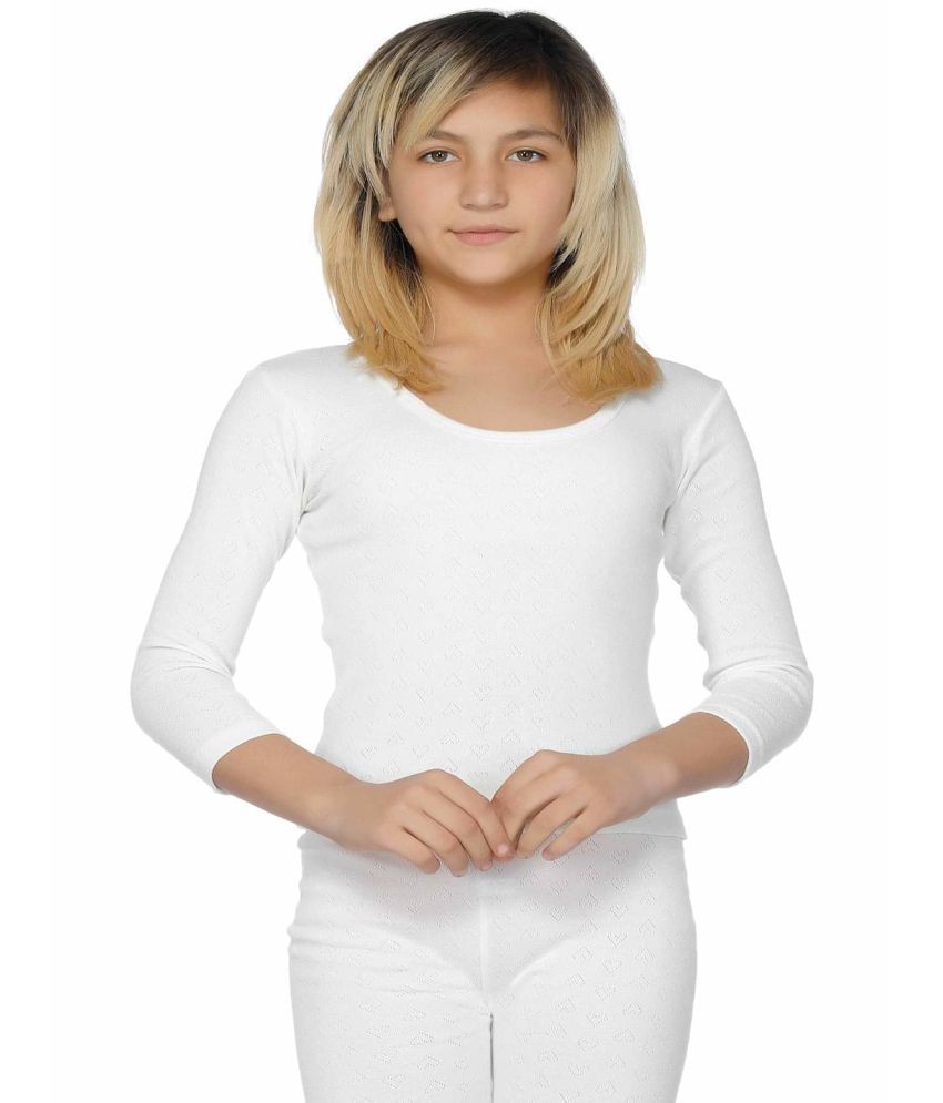     			Bodycare Girls Thermal Tops Round Neck Full Sleeves Pack Of 1-White