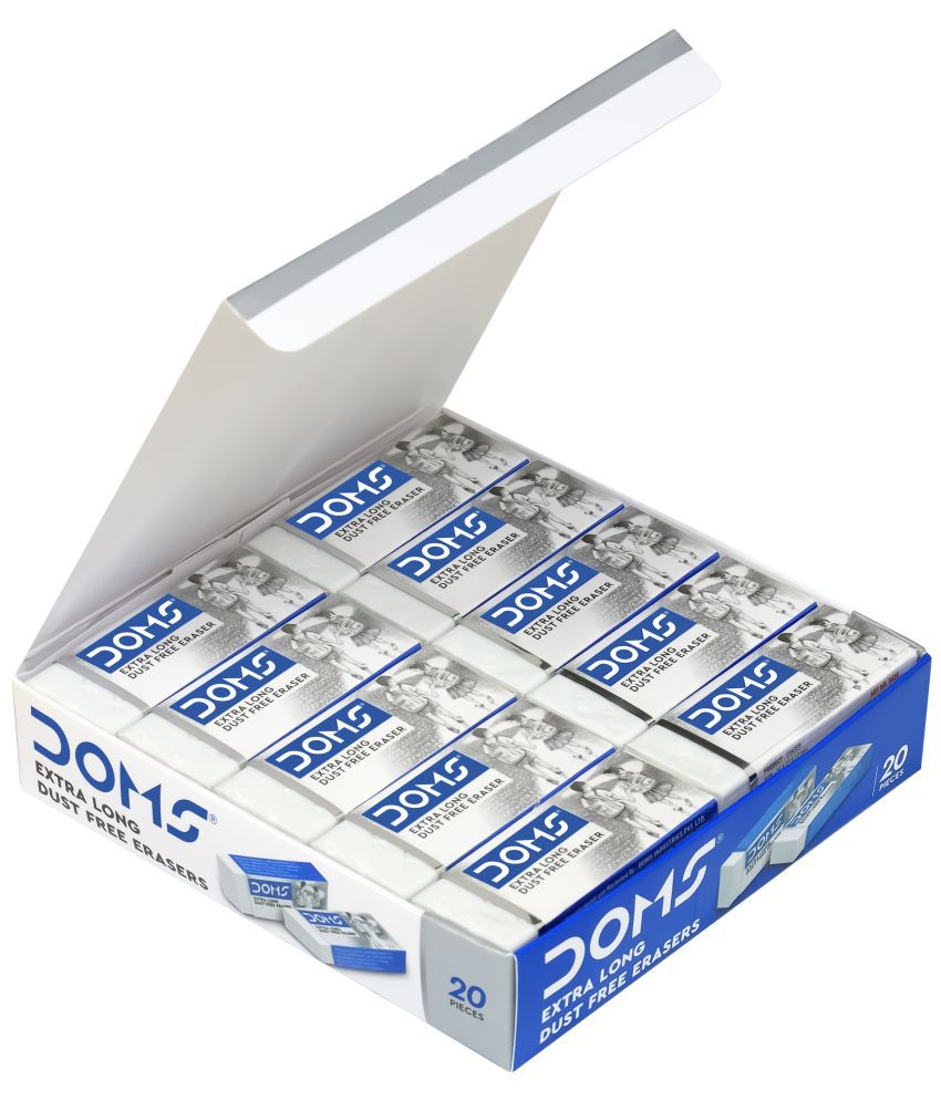     			Doms Extra Long Dust Free Eraser 20 Pcs ( Pack Of 2 )
