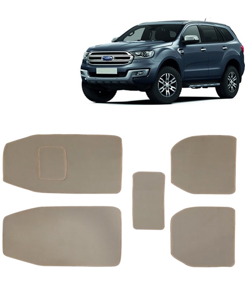     			Kingsway Carpet Style Universal Car Mats for Ford Endeavour, 2015 - 2018 Model, Beige Color Anti Slip Car Floor Foot Mats, Complete Set of 5 Piece, Executive Series