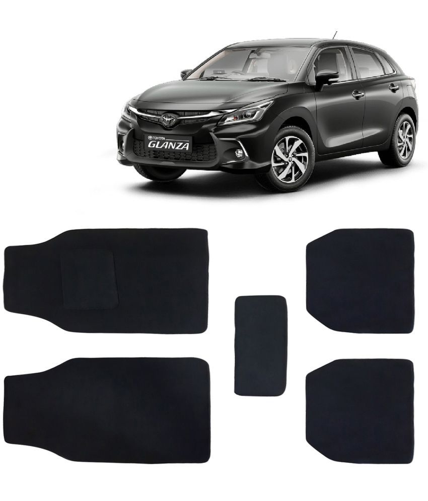     			Kingsway Carpet Style Universal Car Mats for Toyota Glanza, 2022 Onwards Model, Black Color Anti Slip Car Floor Foot Mats, Complete Set of 5 Piece, Executive Series