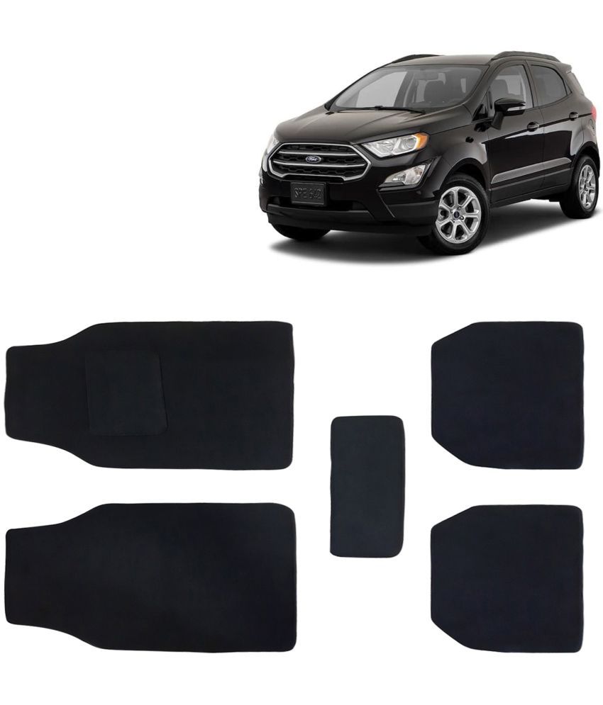     			Kingsway Carpet Style Universal Car Mats for Ford Ecosport, 2017 - 2021 Model, Black Color Anti Slip Car Floor Foot Mats, Complete Set of 5 Piece, Executive Series