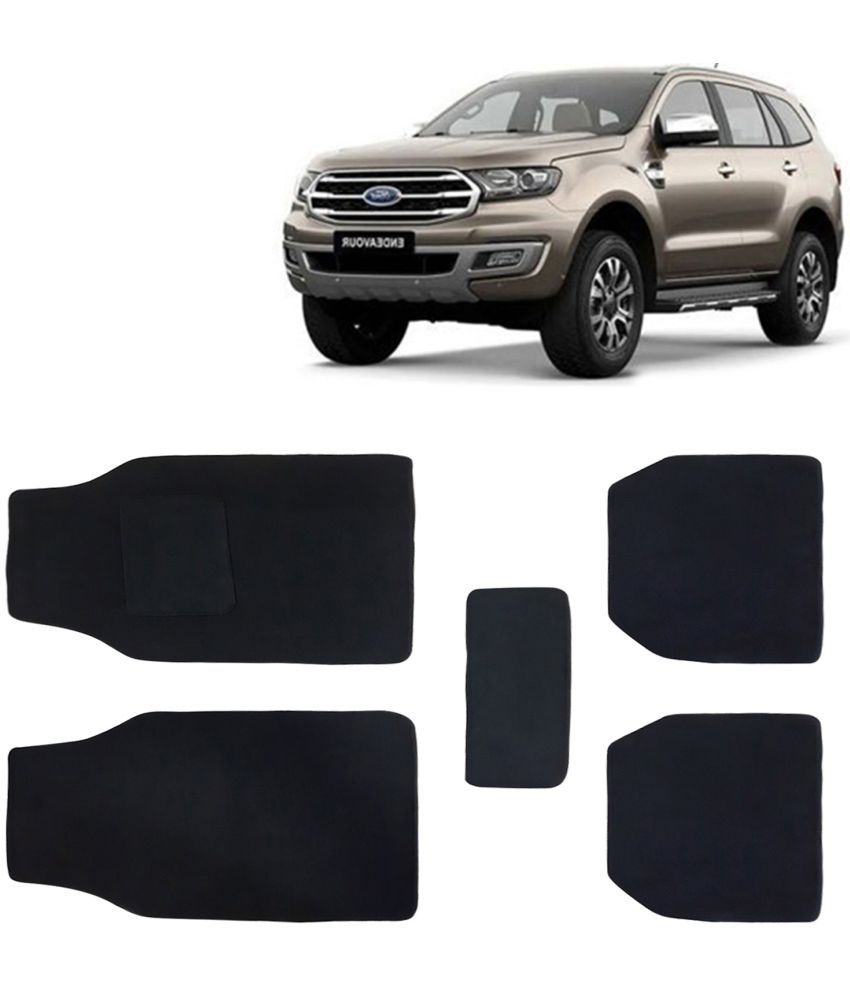     			Kingsway Carpet Style Universal Car Mats for Ford Endeavour, 2019 - 2021 Model, Black Color Anti Slip Car Floor Foot Mats, Complete Set of 5 Piece, Executive Series