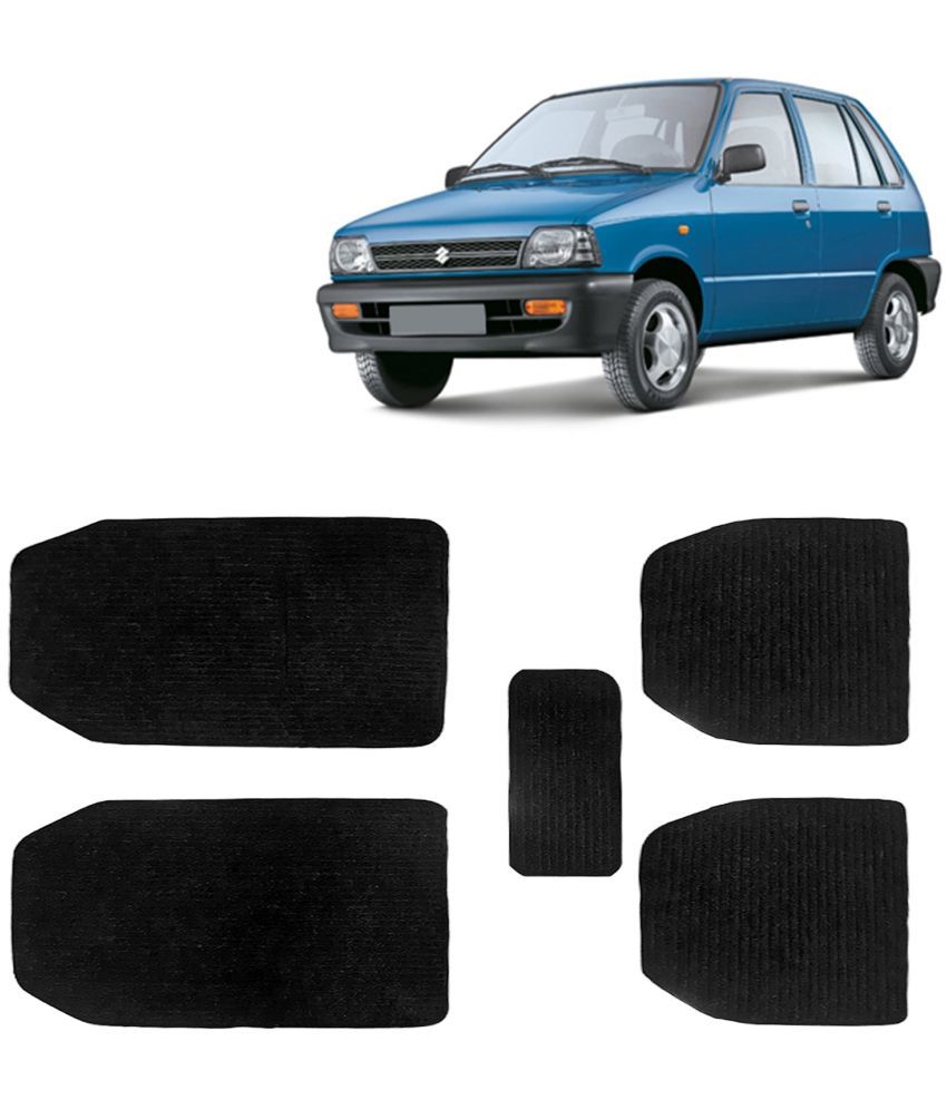     			Kingsway Carpet Style Universal Car Mats for Maruti Suzuki 800, 2000 - 2014 Model, Black Color Anti Slip Car Floor Foot Mats, Complete Set of 5 Piece, Premium Series