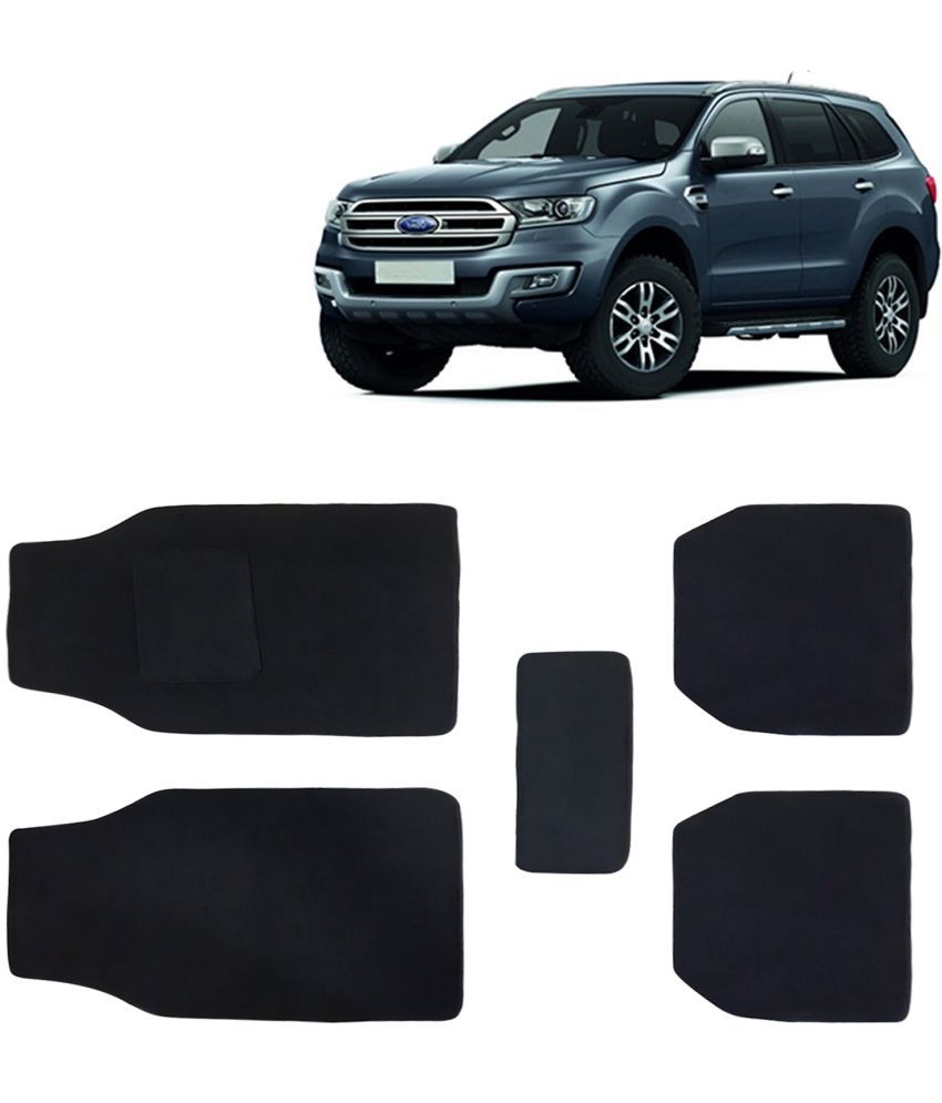     			Kingsway Carpet Style Universal Car Mats for Ford Endeavour, 2015 - 2018 Model, Black Color Anti Slip Car Floor Foot Mats, Complete Set of 5 Piece, Executive Series