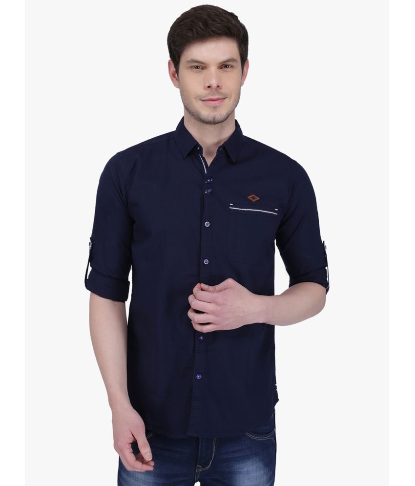     			Kuons Avenue - Indigo Linen Slim Fit Men's Casual Shirt ( Pack of 1 )