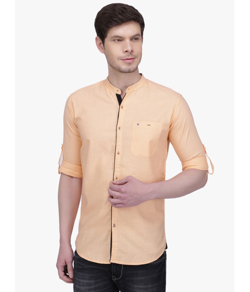    			Kuons Avenue - Peach Linen Slim Fit Men's Casual Shirt ( Pack of 1 )