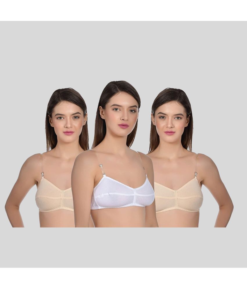     			AIMLY Pack of 3 Cotton Blend Non Padded Women's Everyday Bra ( Beige )