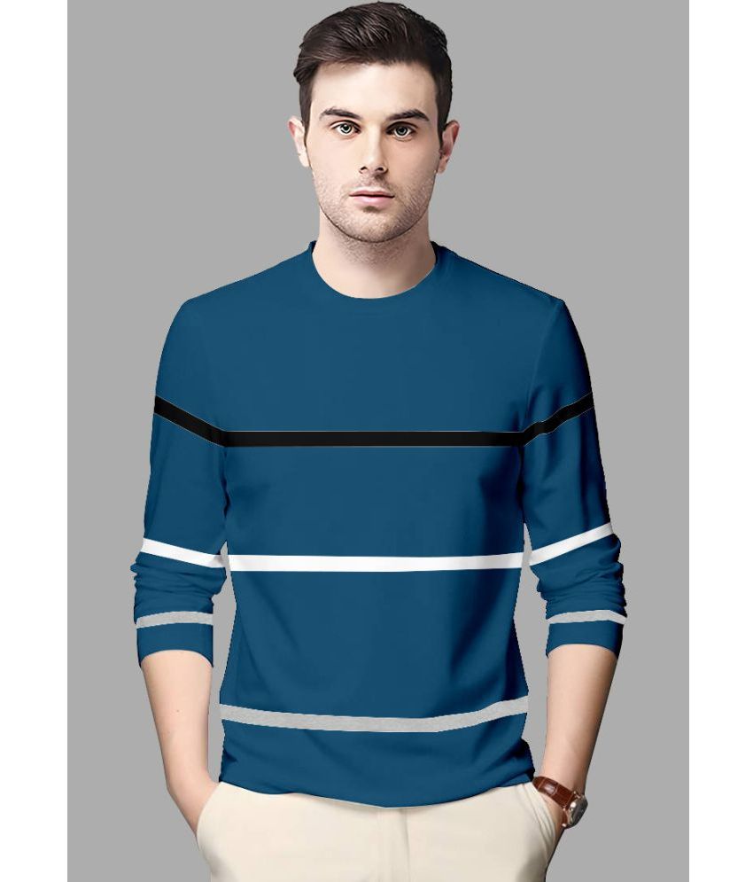     			AUSK T-Shirt Cotton Blend Regular Fit For Men - Teal Blue ( Pack of 1 )