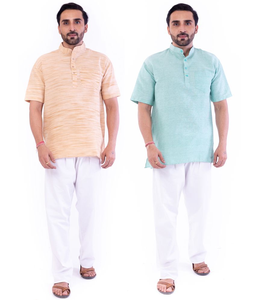     			DESHBANDHU DBK - Muticolor Cotton Men's Regular Kurta ( Pack of 2 )