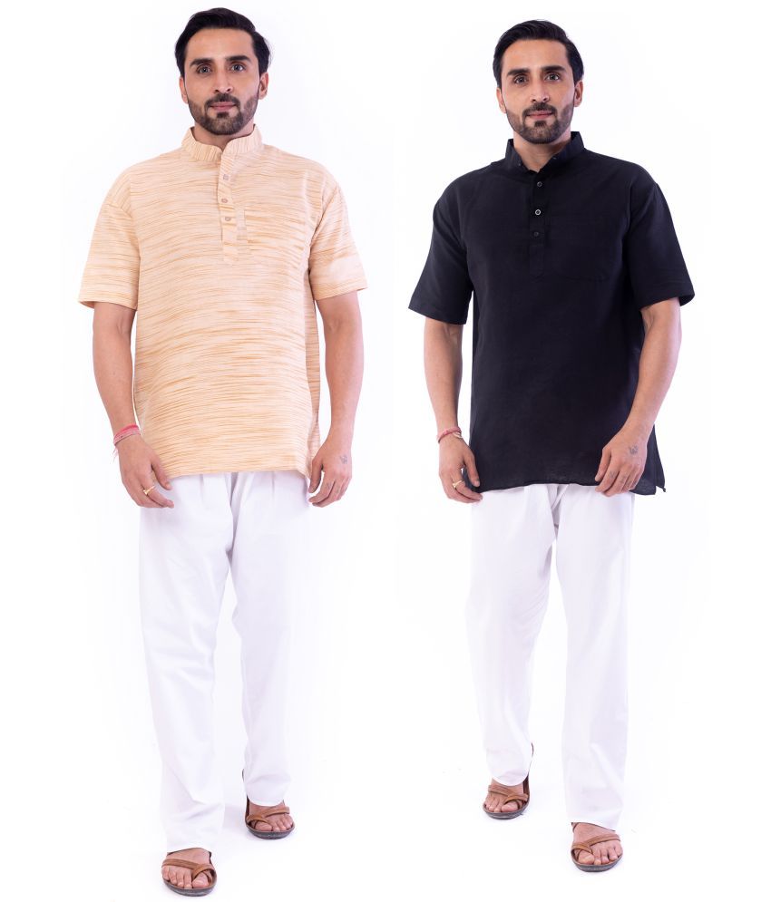     			DESHBANDHU DBK - Muticolor Cotton Men's Regular Kurta ( Pack of 2 )