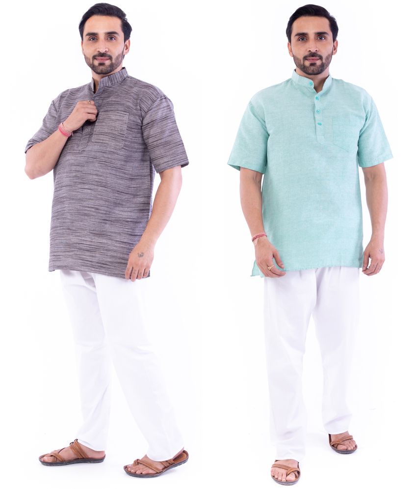     			DESHBANDHU DBK - Muticolor Cotton Men's Regular Kurta ( Pack of 2 )