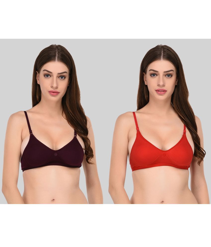     			Elina Pack of 2 Cotton Lightly Padded Women's T-Shirt Bra ( Multicolor )