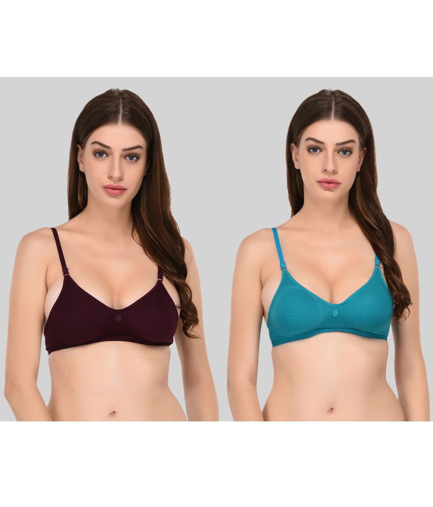     			Elina - Multicolor Cotton Lightly Padded Women's Everyday Bra ( Pack of 2 )