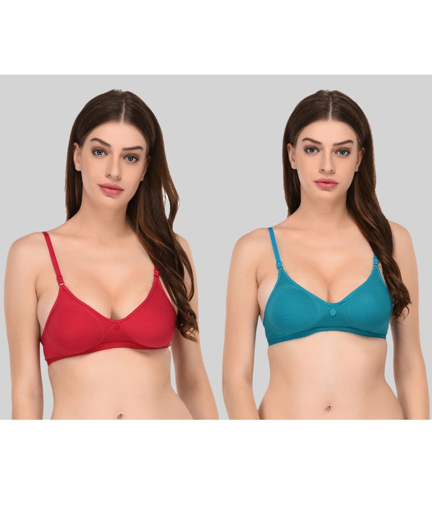     			Elina - Multicolor Cotton Lightly Padded Women's Everyday Bra ( Pack of 2 )