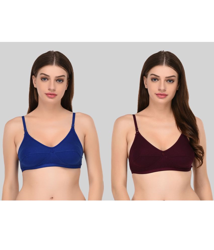     			Elina - Multicolor Cotton Non Padded Women's Everyday Bra ( Pack of 2 )