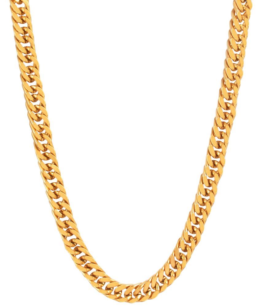     			FASHION FRILL - Gold Plated Stainless Steel Chain ( Pack of 1 )