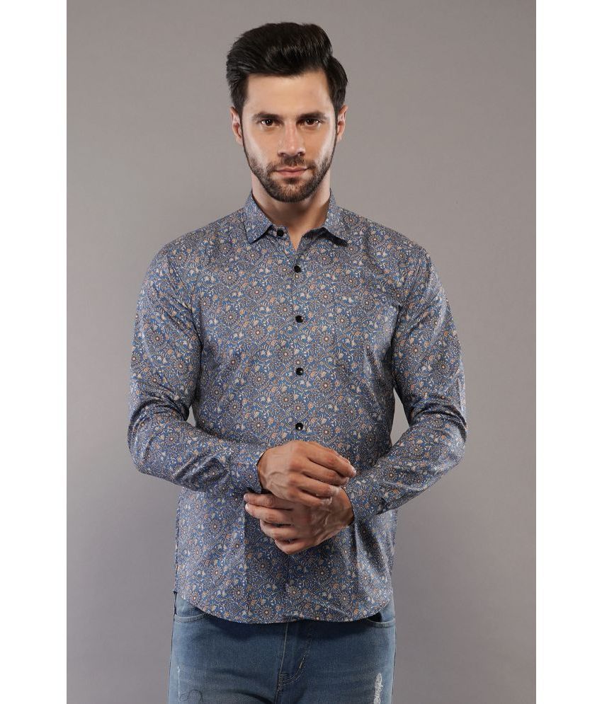     			Fabrikart - Navy 100% Cotton Regular Fit Men's Casual Shirt ( Pack of 1 )