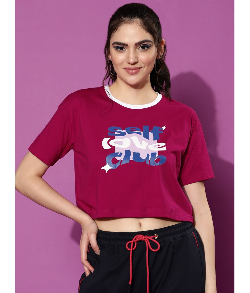     			JUNEBERRY - Red Cotton Women's Crop Top ( Pack of 1 )