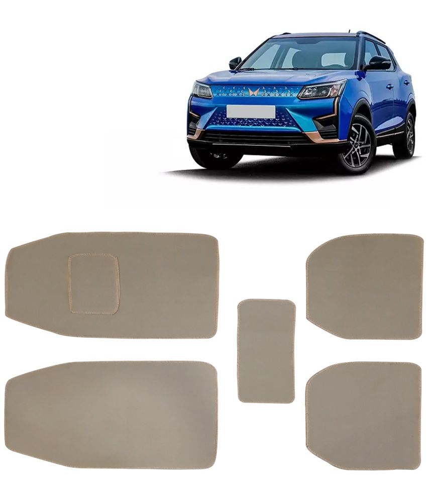     			Kingsway Carpet Style Universal Car Mats for Mahindra XUV 400, 2023 Onwards Model, Beige Color Anti Slip Car Floor Foot Mats, Complete Set of 5 Piece, Executive Series