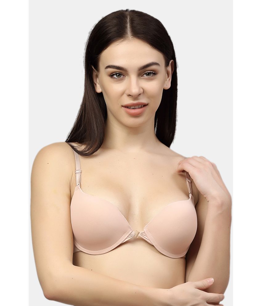     			PrettyCat Polyester Lightly Padded Women's Push Up Bra ( Beige )