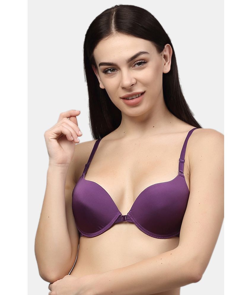     			PrettyCat Polyester Lightly Padded Women's Push Up Bra ( Purple )