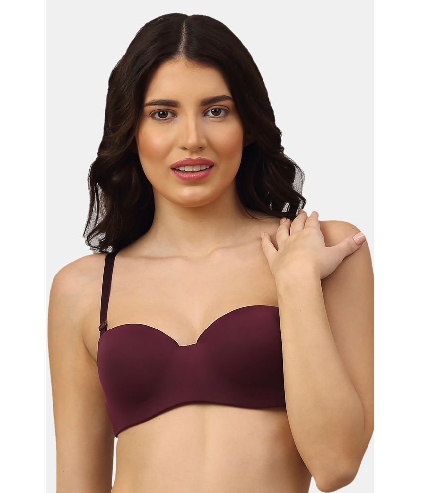     			PrettyCat Polyester Lightly Padded Women's Balconette Bra ( Wine )