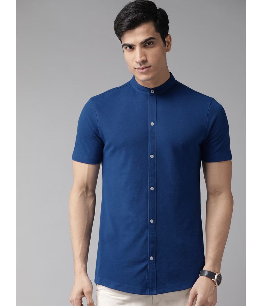     			Riss - Blue Cotton Blend Regular Fit Men's Casual Shirt ( Pack of 1 )