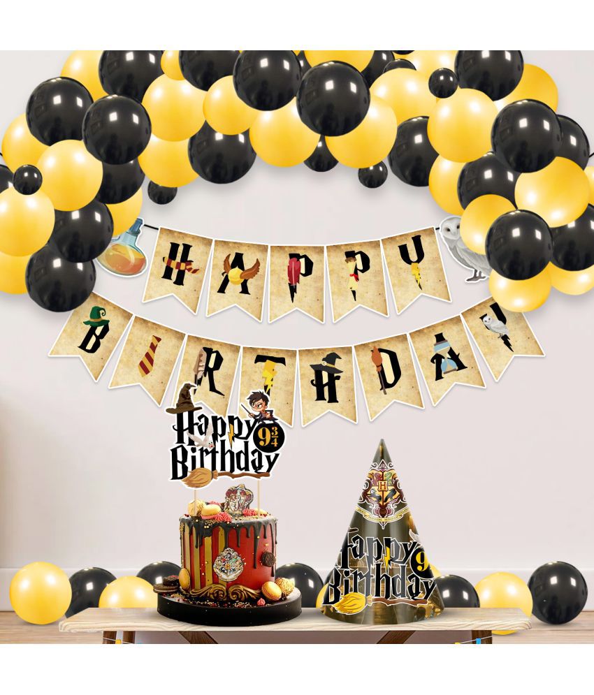     			Zyozi Hari Pottar Birthday Decorations, Hari Pottar Birthday Party Supplies for Kids, Hari Pottar Party Decorations Include Letter Banner,Balloon,Cake Topper, and Cap (Pack of 28)