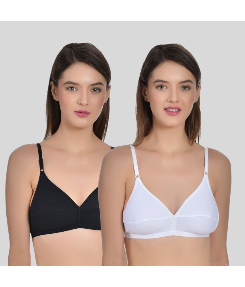     			AIMLY - Black Cotton Non Padded Women's Everyday Bra ( Pack of 2 )