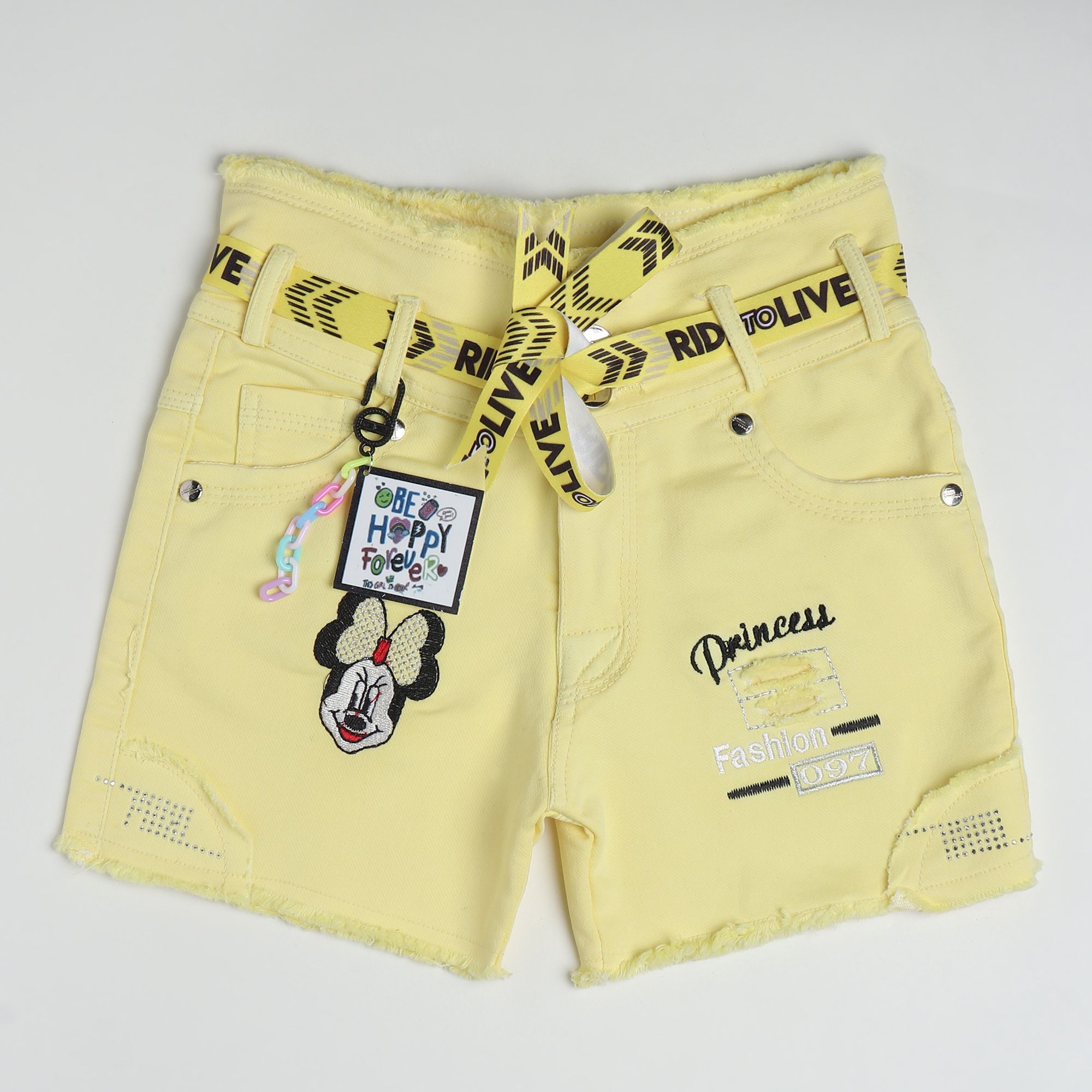     			Arshia Fashions - Yellow Denim Girls Hot Pants ( Pack of 1 )