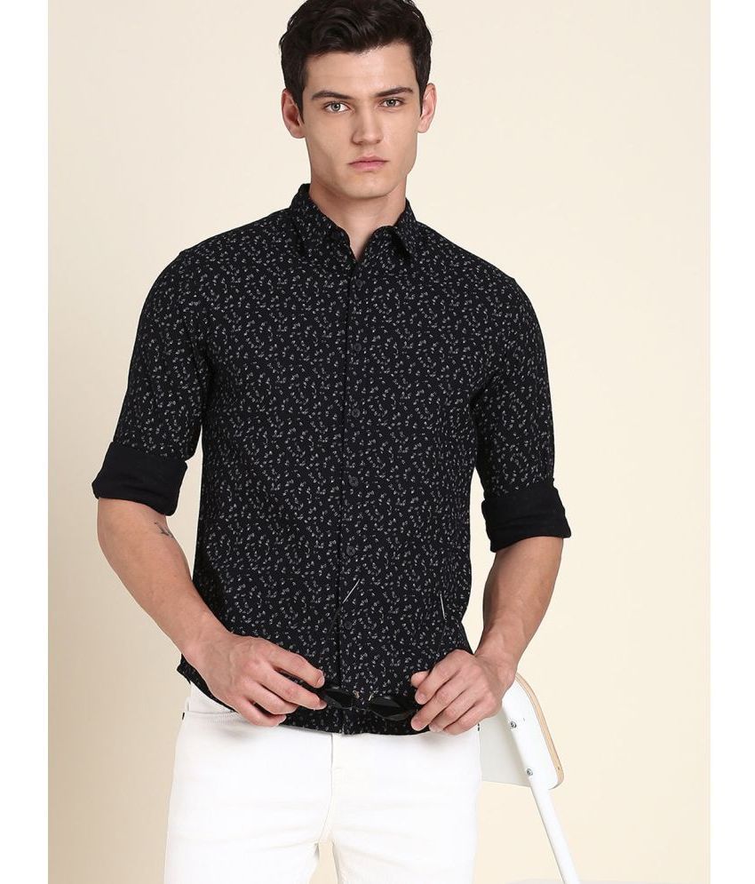     			Dennis Lingo - Black 100% Cotton Regular Fit Men's Casual Shirt ( Pack of 1 )