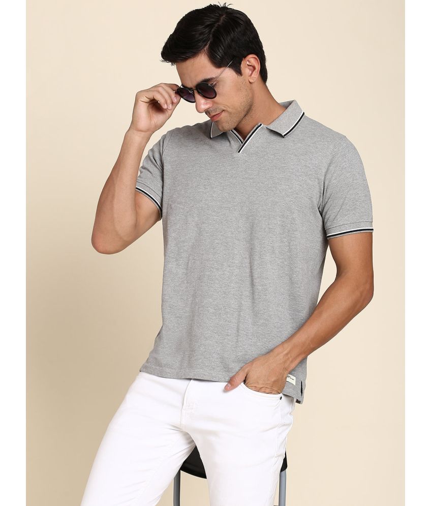     			Dennis Lingo - Grey Cotton Slim Fit Men's Polo T Shirt ( Pack of 1 )
