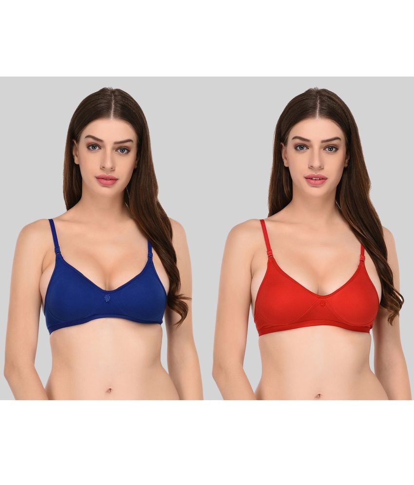     			Elina - Multicolor Cotton Lightly Padded Women's Plunge Bra ( Pack of 2 )